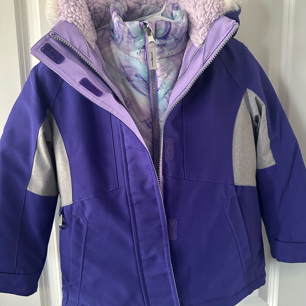 ZeroXposur Purple and Gray Kids Puffer Jacket